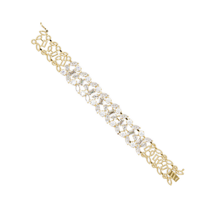 Mixed Shape Lab grown Diamond Wide Bracelet - HIGHCARAT DIAMONDS