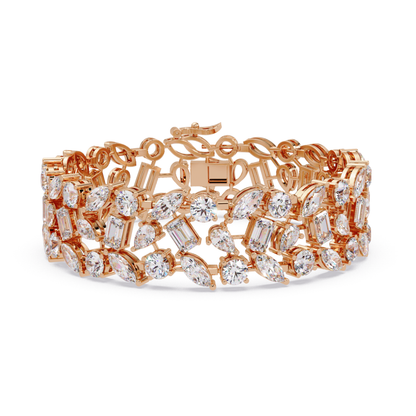Mixed Shape Lab grown Diamond Wide Bracelet - HIGHCARAT DIAMONDS