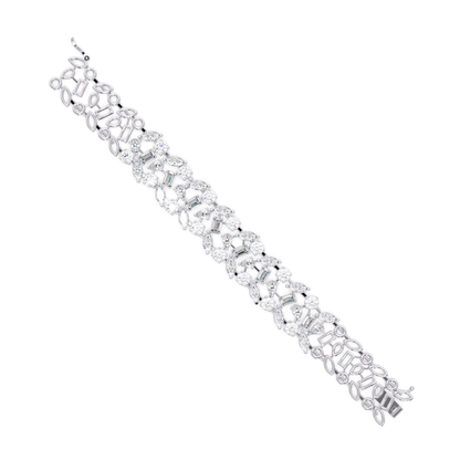 Mixed Shape Lab grown Diamond Wide Bracelet - HIGHCARAT DIAMONDS
