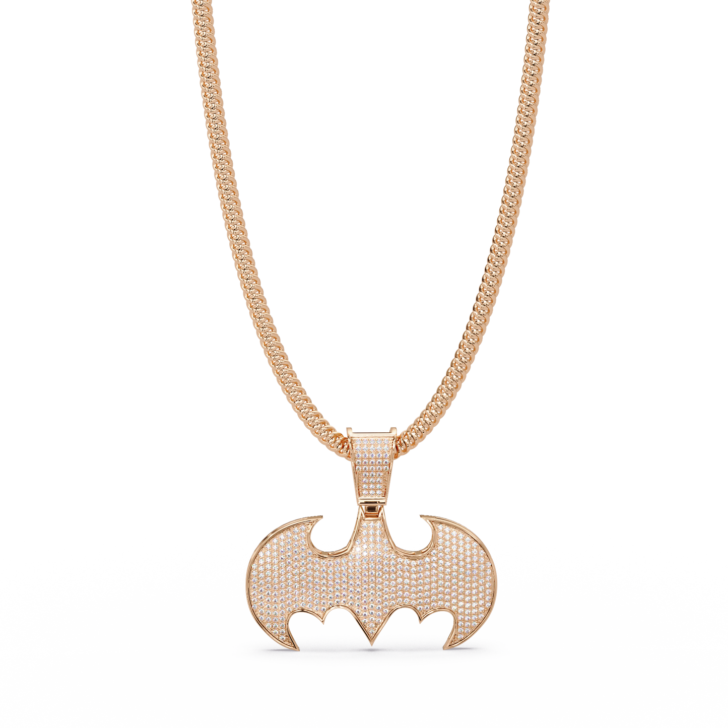 Modern Bat Shape Lab Grown Rose Gold Diamond Pendant - HIGHCARAT DIAMONDS