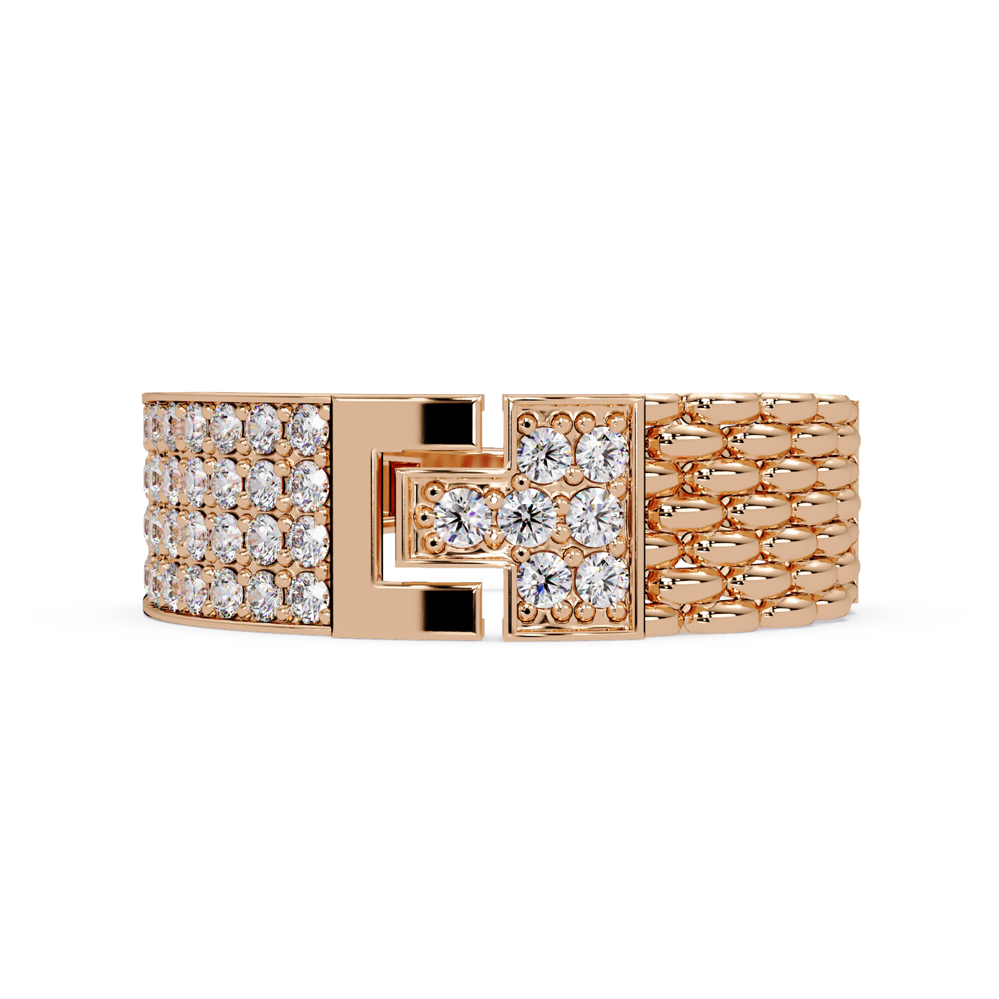 Modern Buckle Style Lab Grown Diamond Ring - HIGHCARAT DIAMONDS