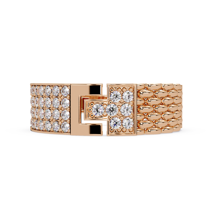 Modern Buckle Style Lab Grown Diamond Ring - HIGHCARAT DIAMONDS