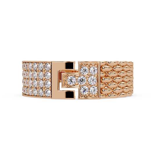 Modern Buckle Style Lab Grown Diamond Ring - HIGHCARAT DIAMONDS