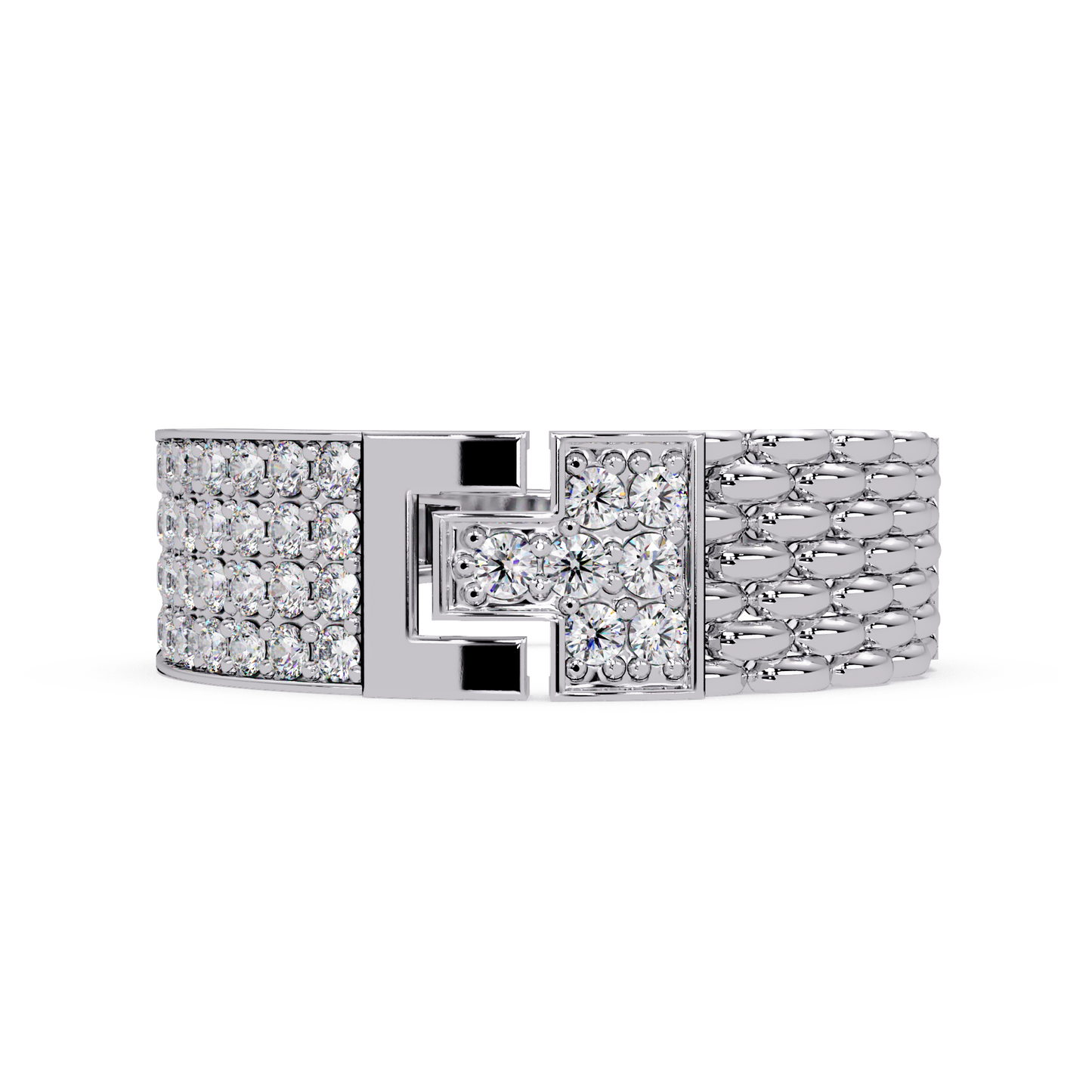 Modern Buckle Style Lab Grown Diamond Ring - HIGHCARAT DIAMONDS