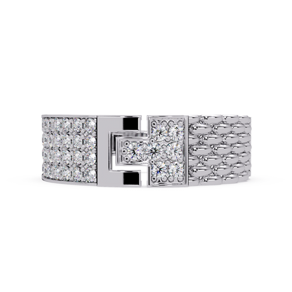 Modern Buckle Style Lab Grown Diamond Ring - HIGHCARAT DIAMONDS