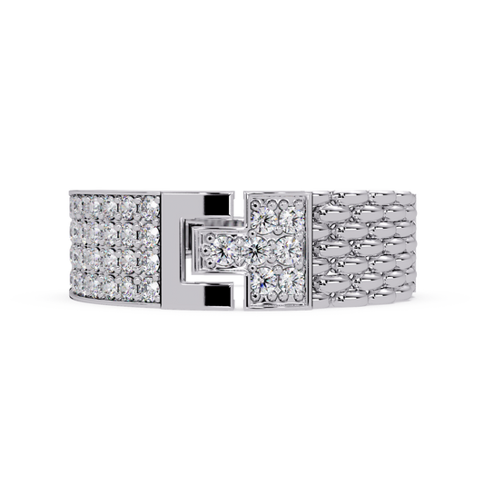 Modern Buckle Style Lab Grown Diamond Ring - HIGHCARAT DIAMONDS
