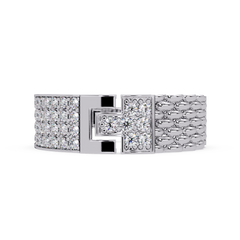 Modern Buckle Style Lab Grown Diamond Ring - HIGHCARAT DIAMONDS