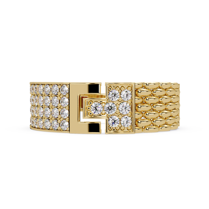Modern Buckle Style Lab Grown Diamond Ring - HIGHCARAT DIAMONDS