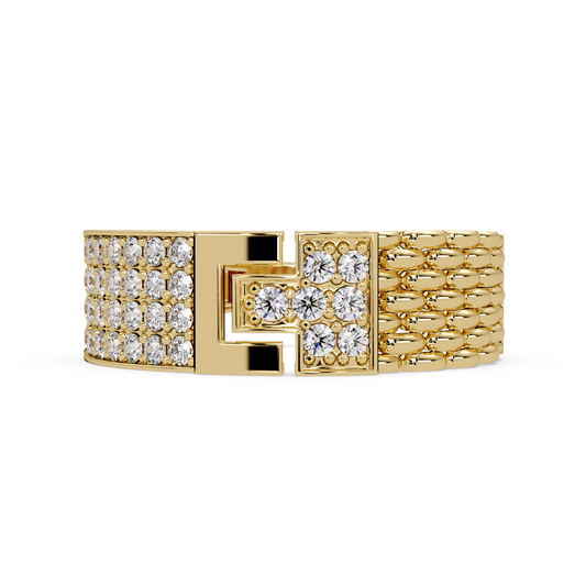 Modern Buckle Style Lab Grown Diamond Ring - HIGHCARAT DIAMONDS
