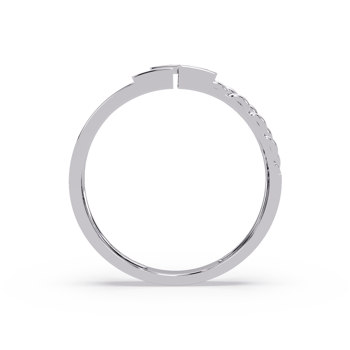 Modern Buckle Style Lab Grown Diamond Ring - HIGHCARAT DIAMONDS