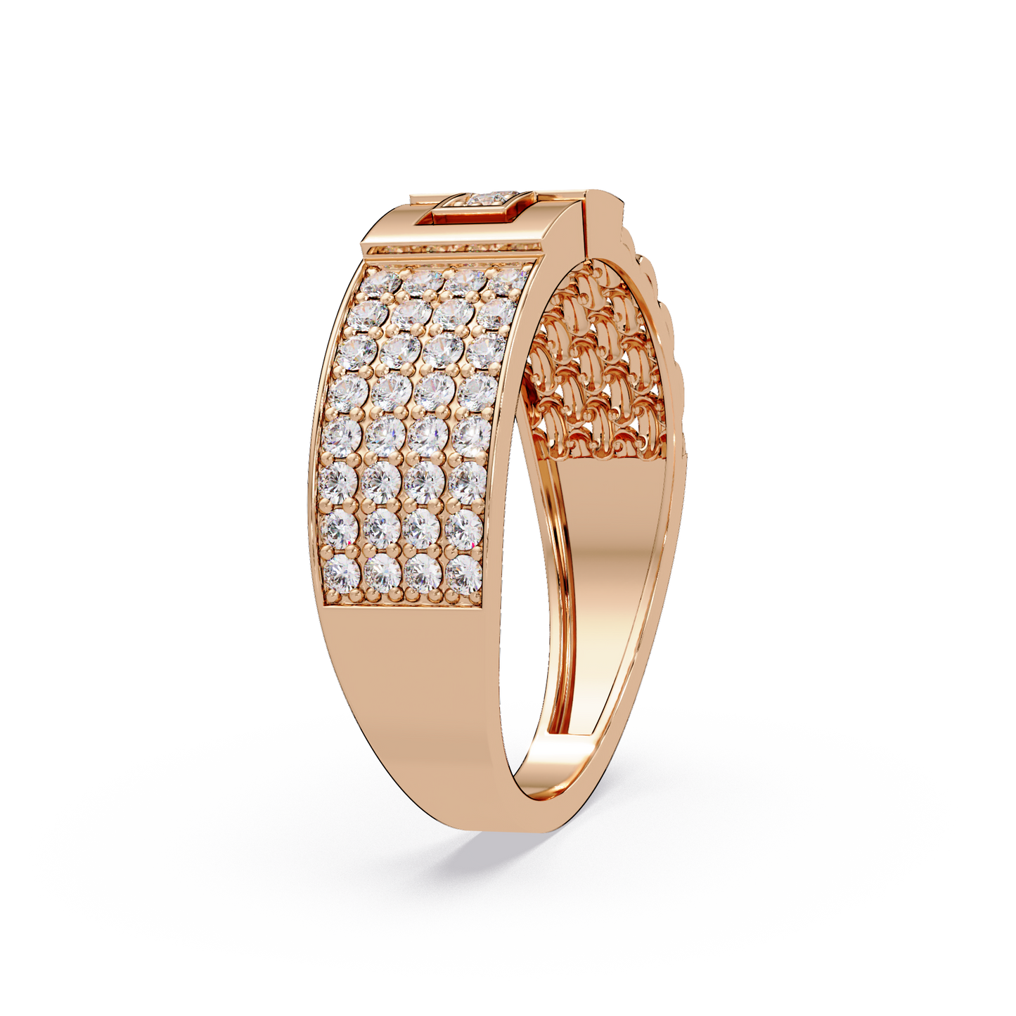 Modern Buckle Style Lab Grown Diamond Ring - HIGHCARAT DIAMONDS