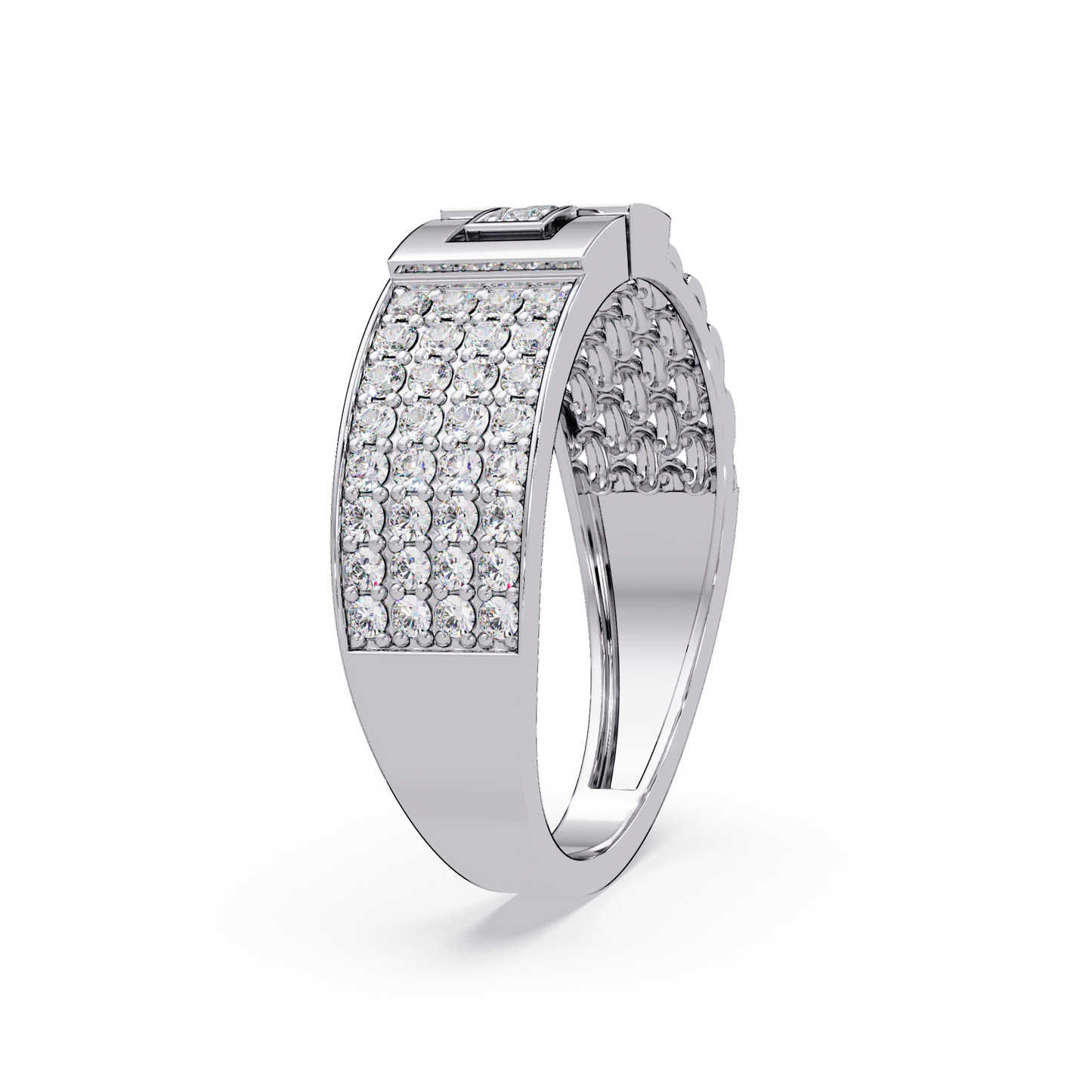 Modern Buckle Style Lab Grown Diamond Ring - HIGHCARAT DIAMONDS