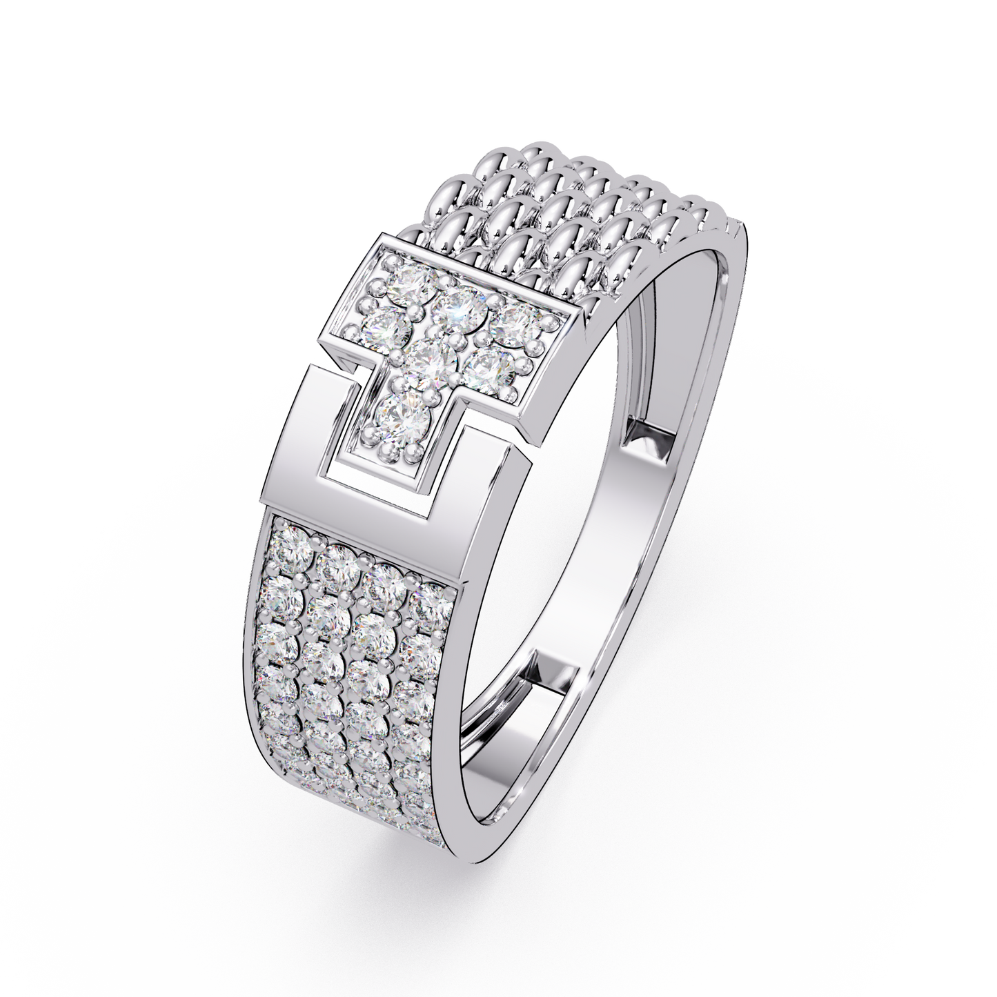 Modern Buckle Style Lab Grown Diamond Ring - HIGHCARAT DIAMONDS