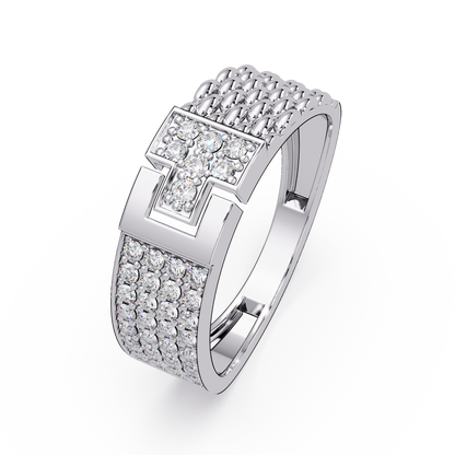 Modern Buckle Style Lab Grown Diamond Ring - HIGHCARAT DIAMONDS