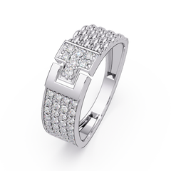 Modern Buckle Style Lab Grown Diamond Ring - HIGHCARAT DIAMONDS