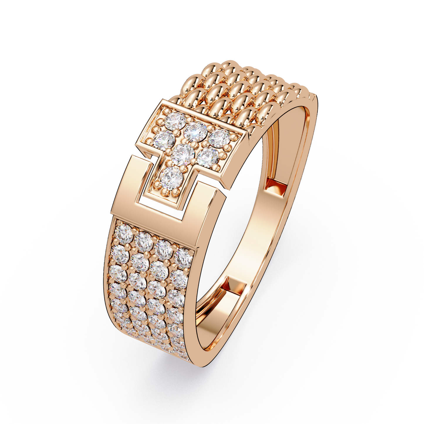 Modern Buckle Style Lab Grown Diamond Ring - HIGHCARAT DIAMONDS