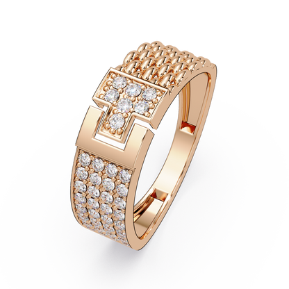 Modern Buckle Style Lab Grown Diamond Ring - HIGHCARAT DIAMONDS