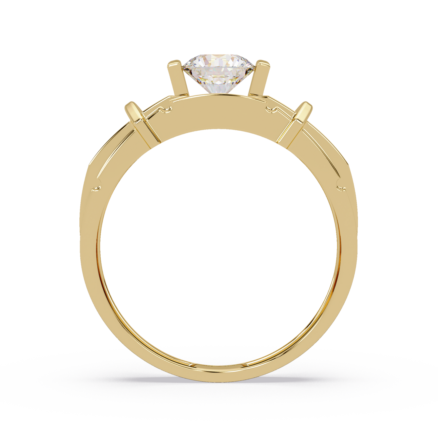 Modern Split Shank Solitaire Lab Grown Diamond Ring - HIGHCARAT DIAMONDS