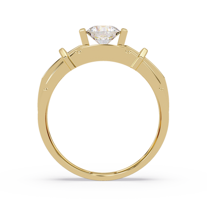 Modern Split Shank Solitaire Lab Grown Diamond Ring - HIGHCARAT DIAMONDS