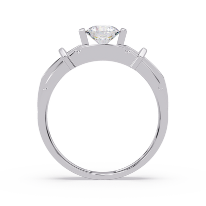 Modern Split Shank Solitaire Lab Grown Diamond Ring - HIGHCARAT DIAMONDS