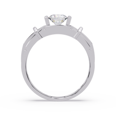 Modern Split Shank Solitaire Lab Grown Diamond Ring - HIGHCARAT DIAMONDS