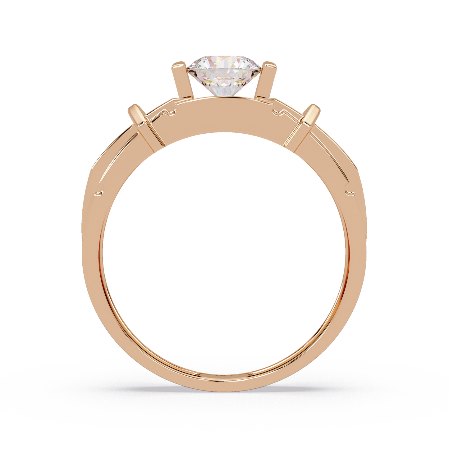 Modern Split Shank Solitaire Lab Grown Diamond Ring - HIGHCARAT DIAMONDS