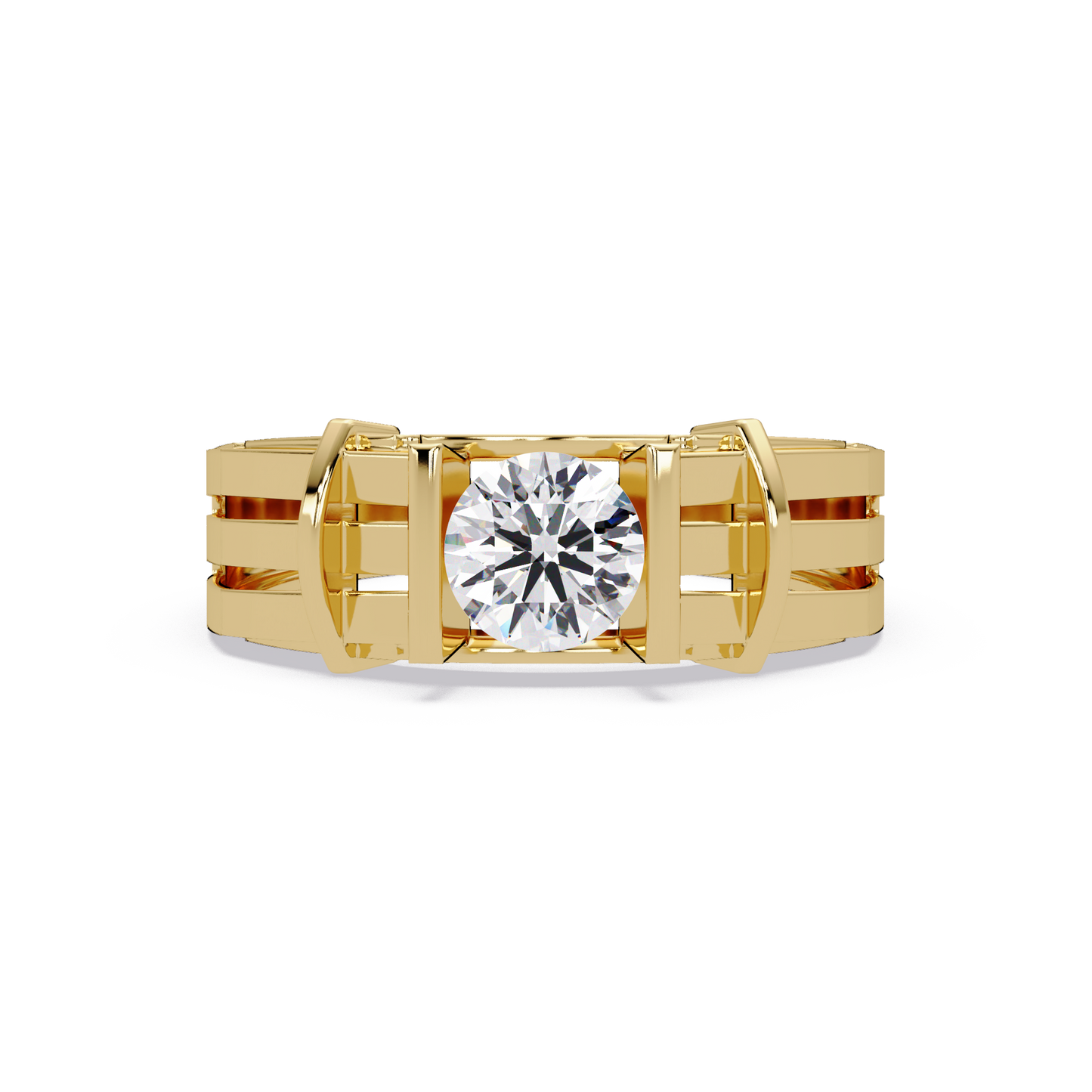 Modern Split Shank Solitaire Lab Grown Diamond Ring - HIGHCARAT DIAMONDS