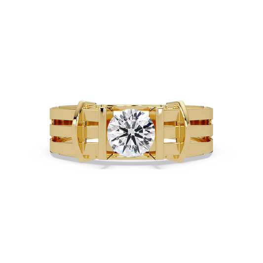 Modern Split Shank Solitaire Lab Grown Diamond Ring - HIGHCARAT DIAMONDS