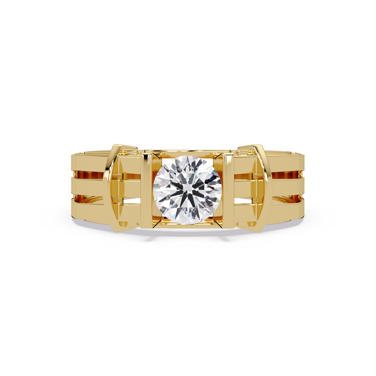 Modern Split Shank Solitaire Lab Grown Diamond Ring - HIGHCARAT DIAMONDS