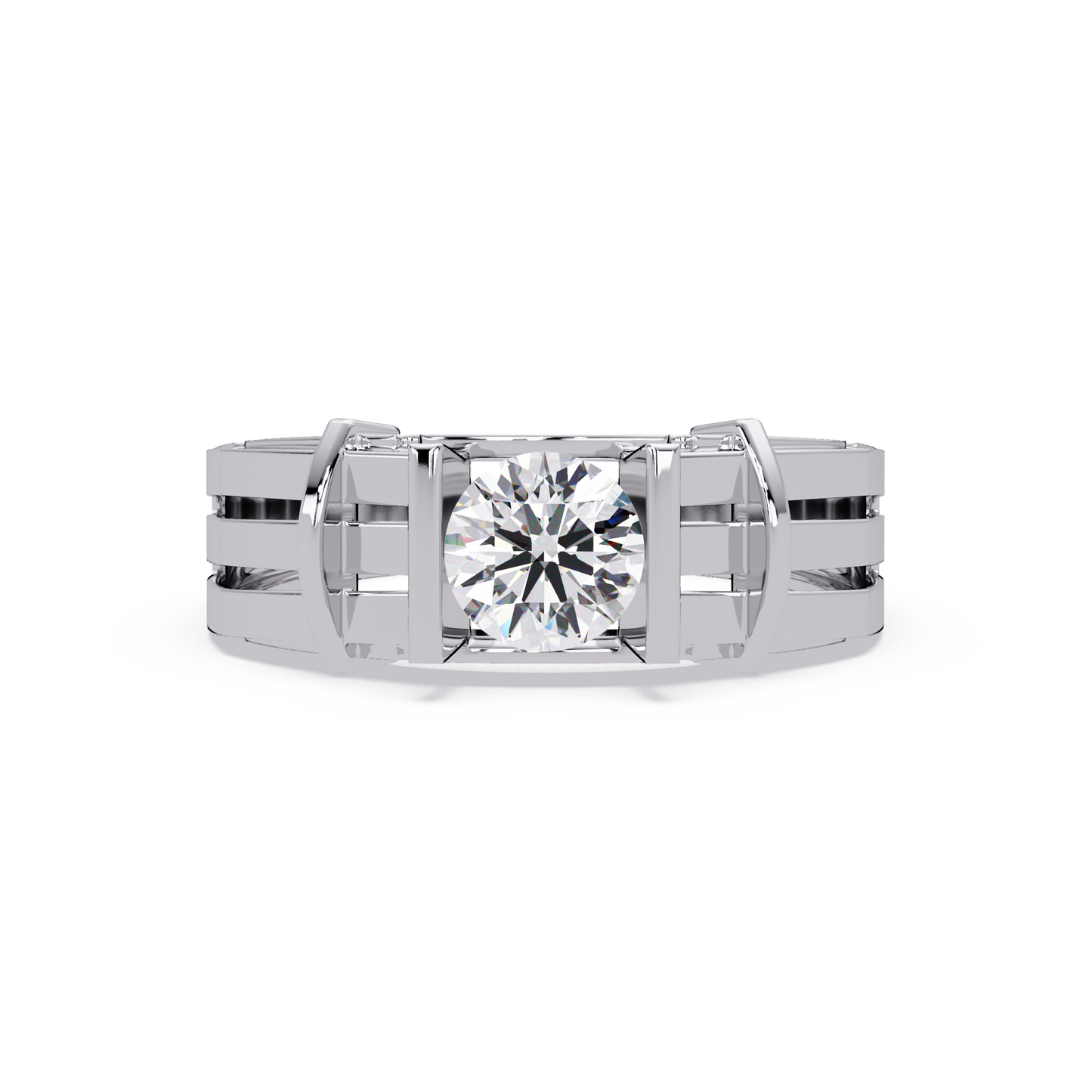Modern Split Shank Solitaire Lab Grown Diamond Ring - HIGHCARAT DIAMONDS