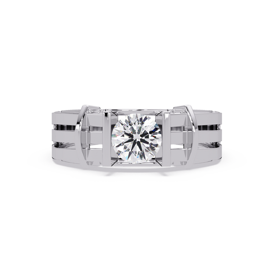 Modern Split Shank Solitaire Lab Grown Diamond Ring - HIGHCARAT DIAMONDS