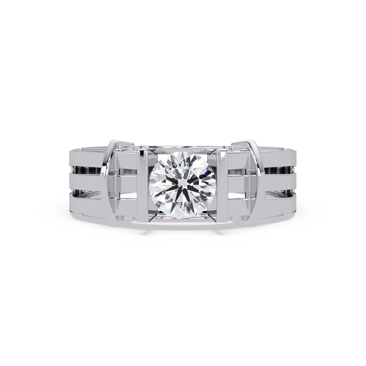 Modern Split Shank Solitaire Lab Grown Diamond Ring - HIGHCARAT DIAMONDS