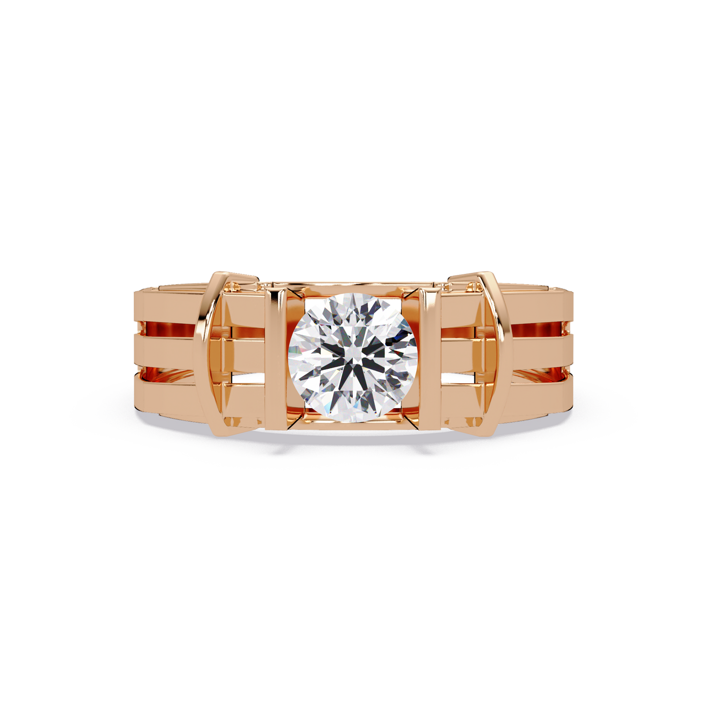 Modern Split Shank Solitaire Lab Grown Diamond Ring - HIGHCARAT DIAMONDS