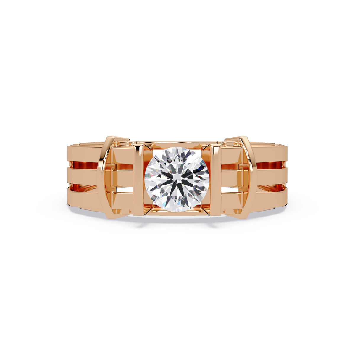 Modern Split Shank Solitaire Lab Grown Diamond Ring - HIGHCARAT DIAMONDS