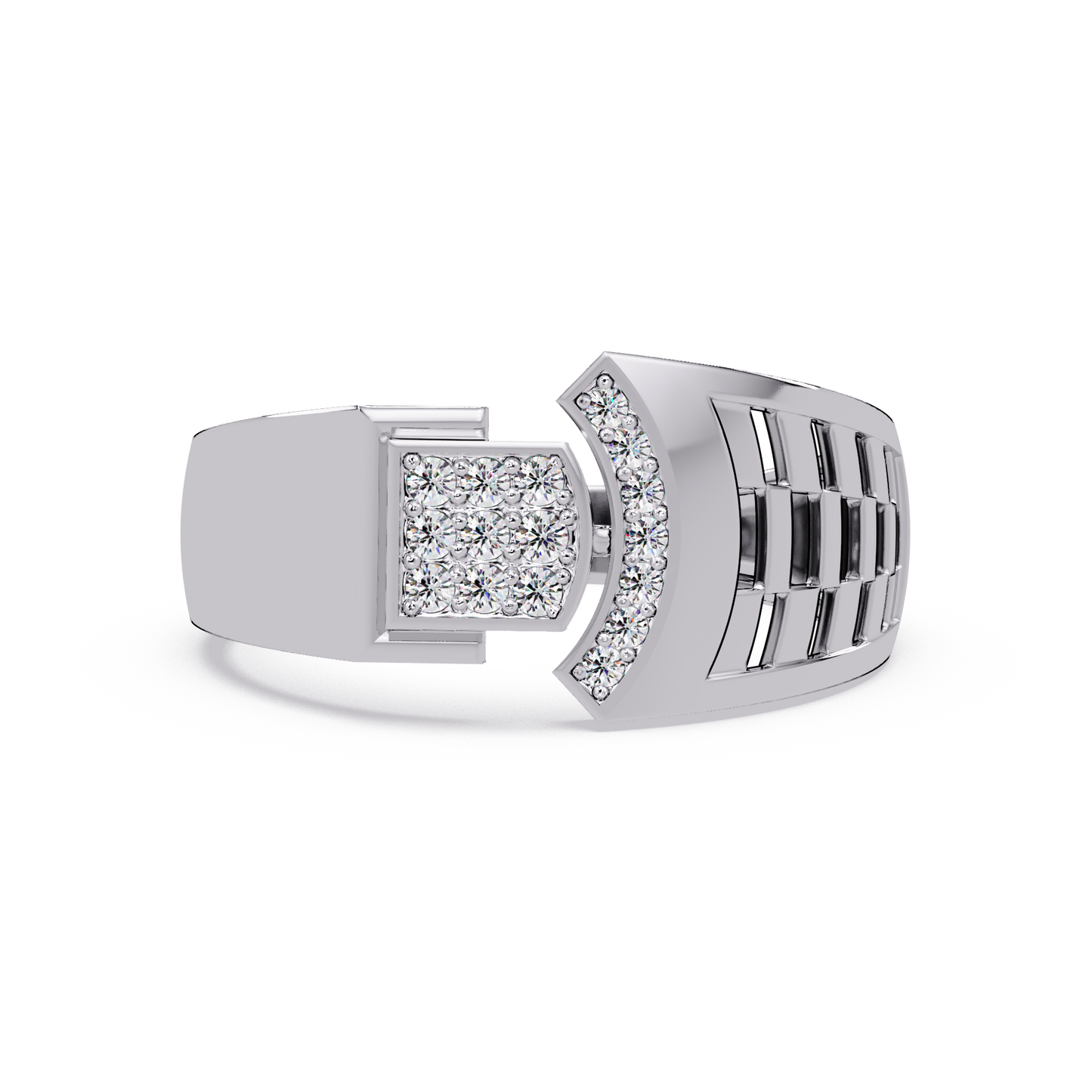 Modern Split Top Lab Grown Diamond Statement Ring - HIGHCARAT DIAMONDS