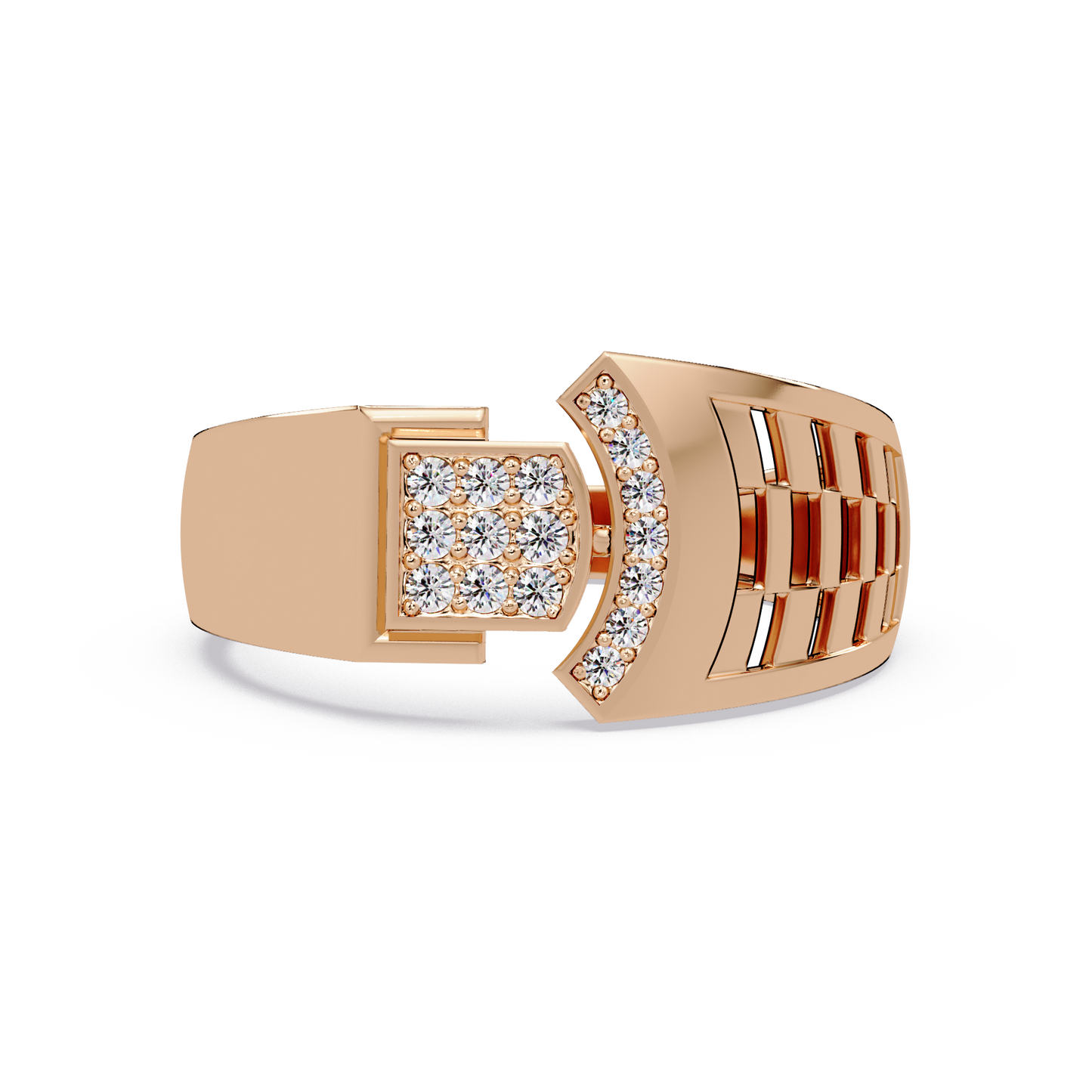 Modern Split Top Lab Grown Diamond Statement Ring - HIGHCARAT DIAMONDS