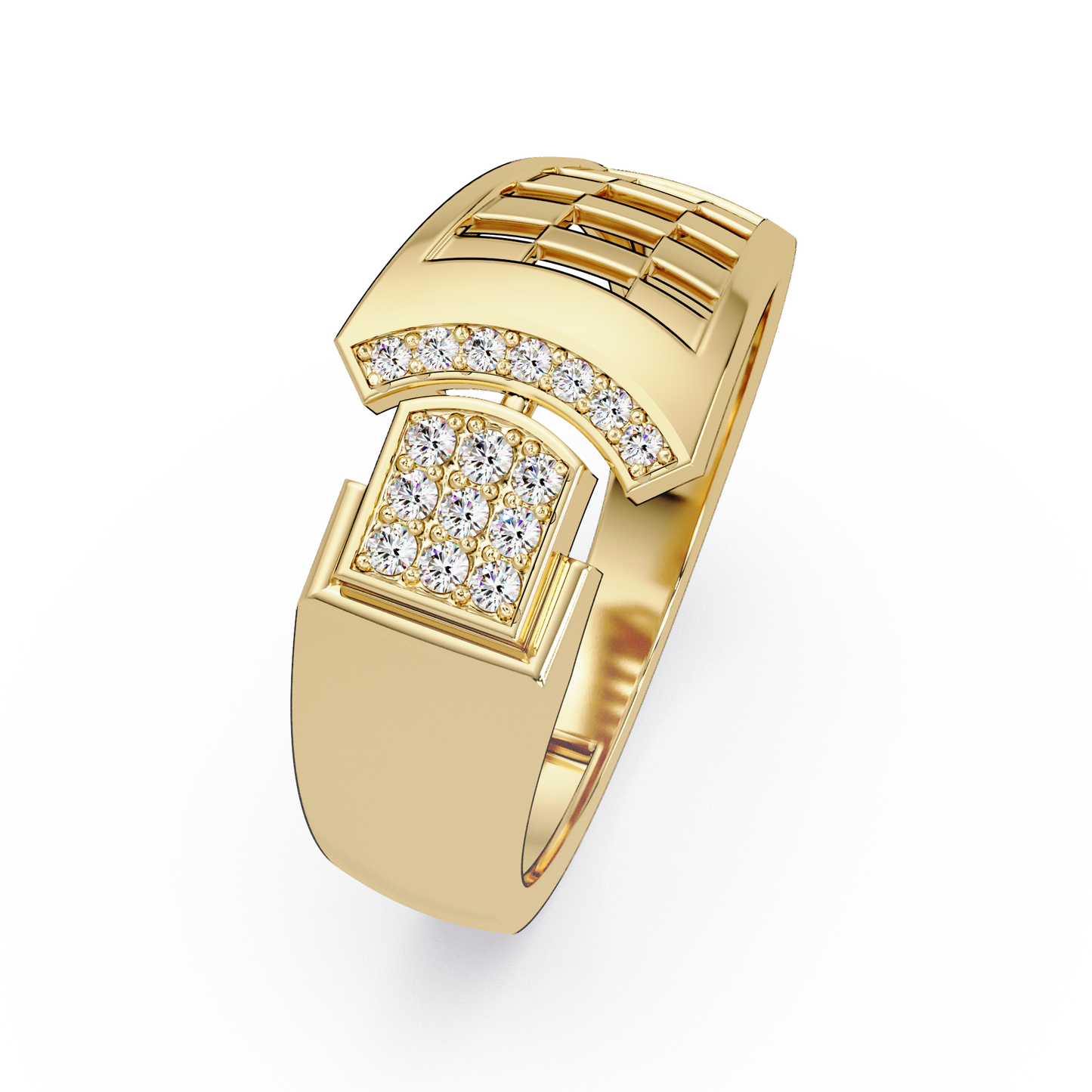 Modern Split Top Lab Grown Diamond Statement Ring - HIGHCARAT DIAMONDS