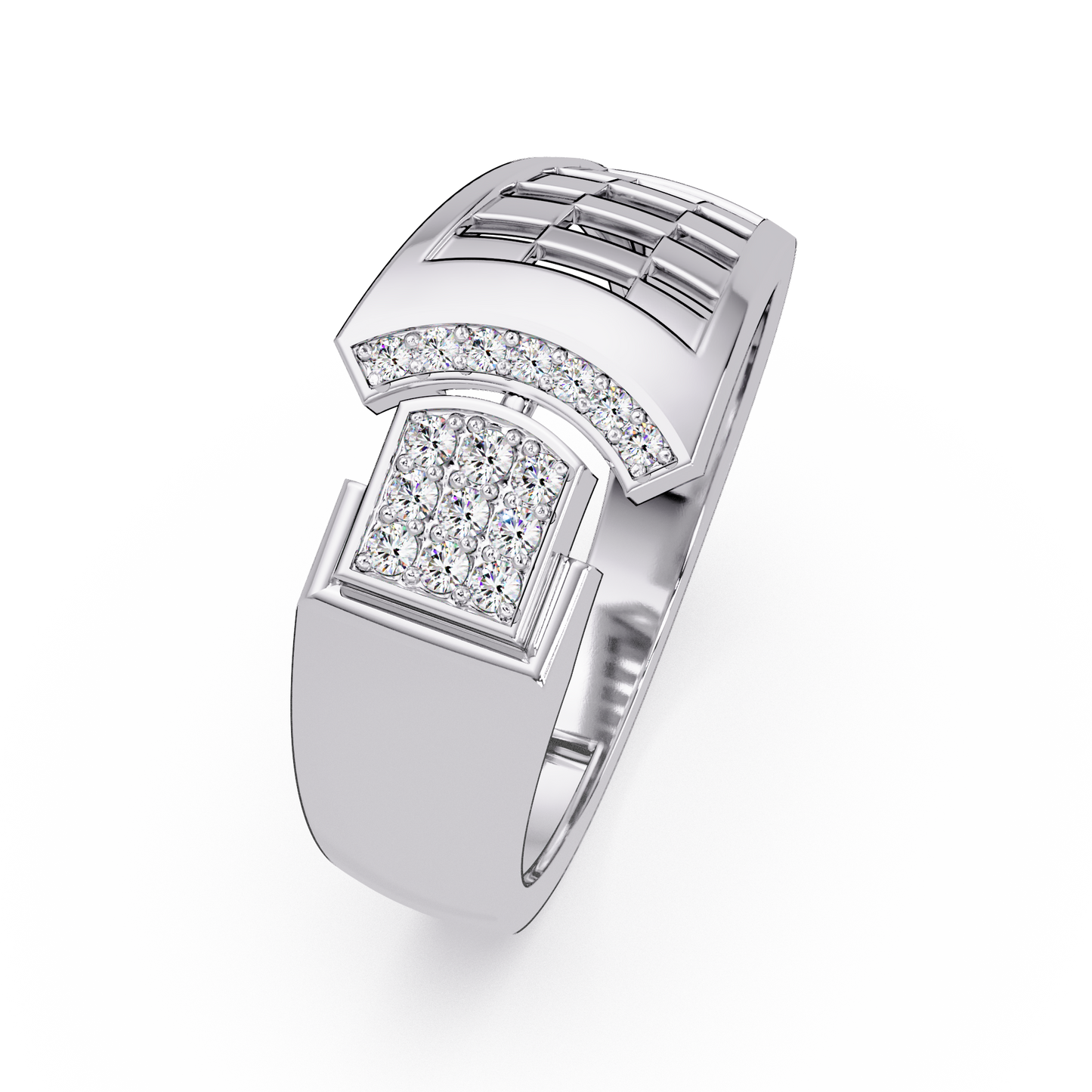 Modern Split Top Lab Grown Diamond Statement Ring - HIGHCARAT DIAMONDS