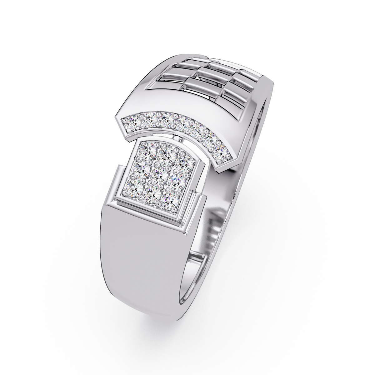 Modern Split Top Lab Grown Diamond Statement Ring - HIGHCARAT DIAMONDS
