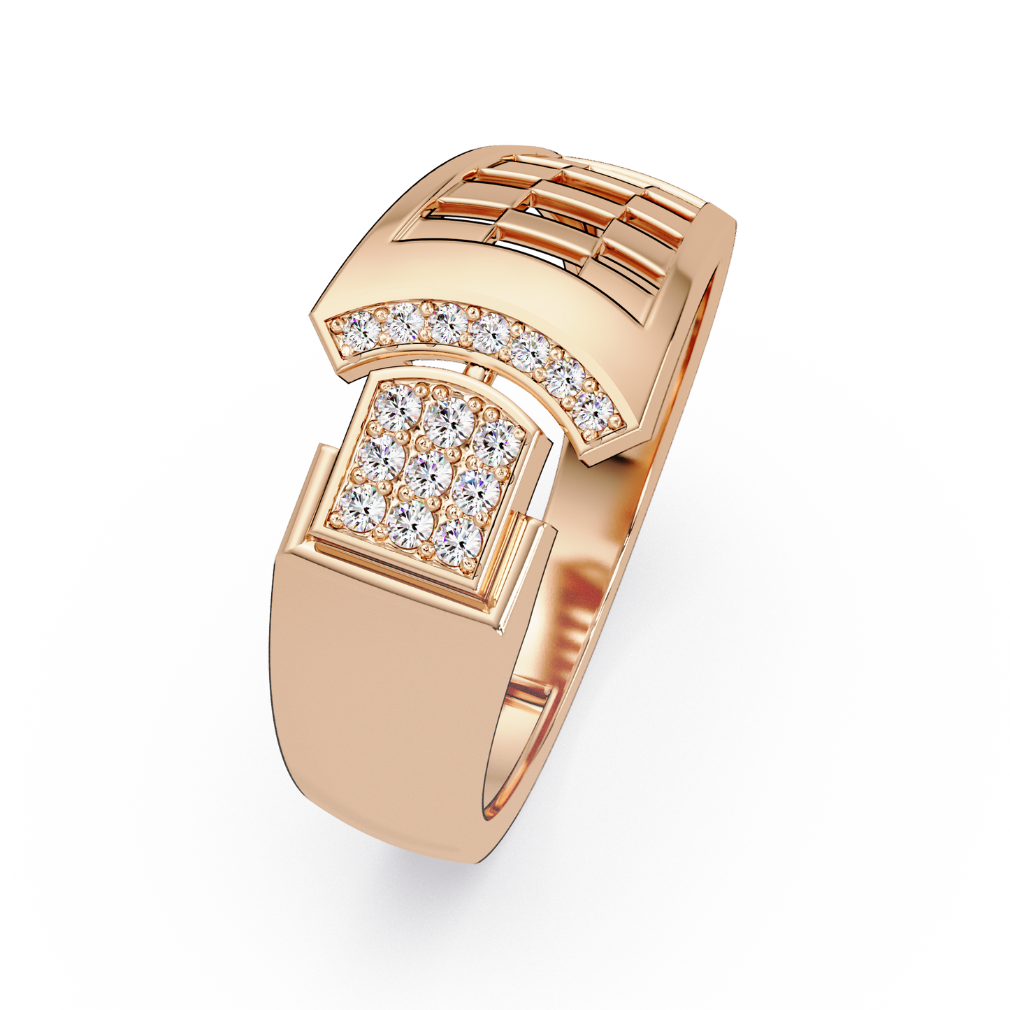 Modern Split Top Lab Grown Diamond Statement Ring - HIGHCARAT DIAMONDS