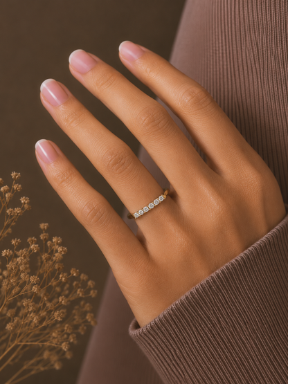Modern Stackable Labgrown Dimond Ring For Her In 14K Gold Plated Elegant and Durable Design - HIGHCARAT DIAMONDS