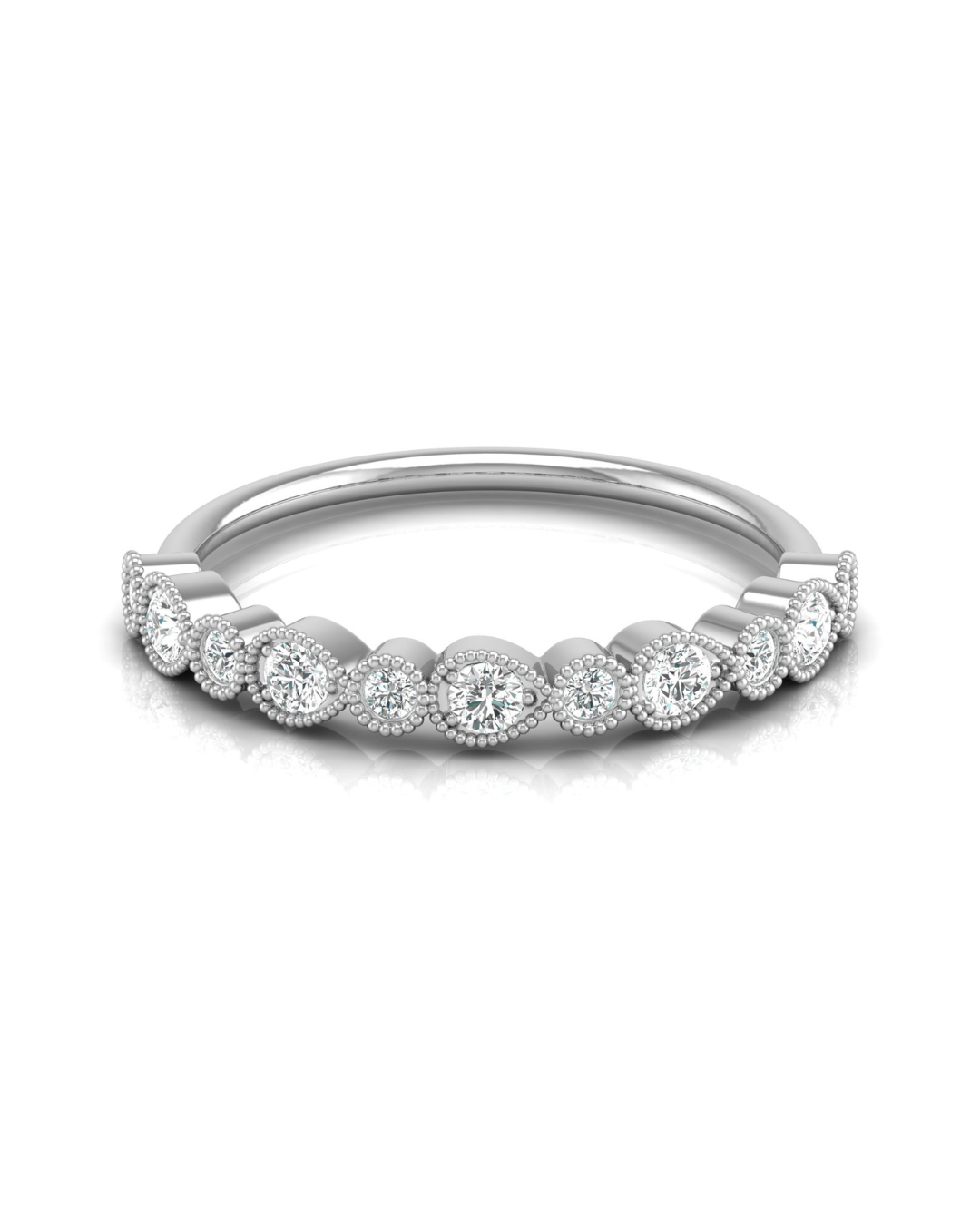 Mom's Dainty Diamond Wedding Band 14k Gold Stackable Ring Minimalist Jewelry Gift - HIGHCARAT DIAMONDS