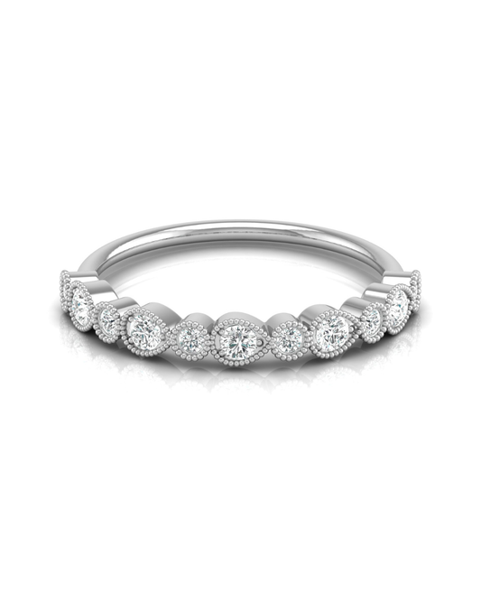 Mom's Dainty Diamond Wedding Band 14k Gold Stackable Ring Minimalist Jewelry Gift - HIGHCARAT DIAMONDS