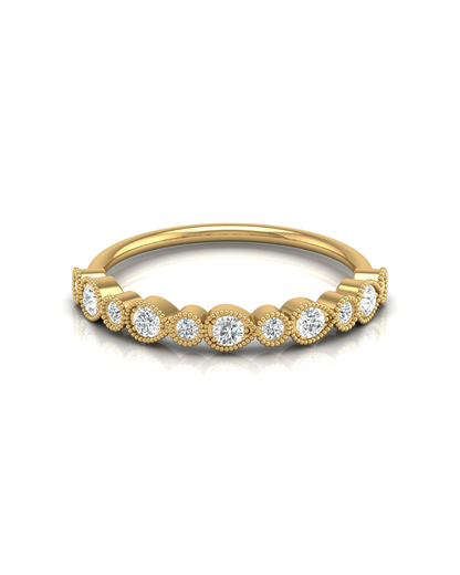 Mom's Dainty Diamond Wedding Band 14k Gold Stackable Ring Minimalist Jewelry Gift - HIGHCARAT DIAMONDS