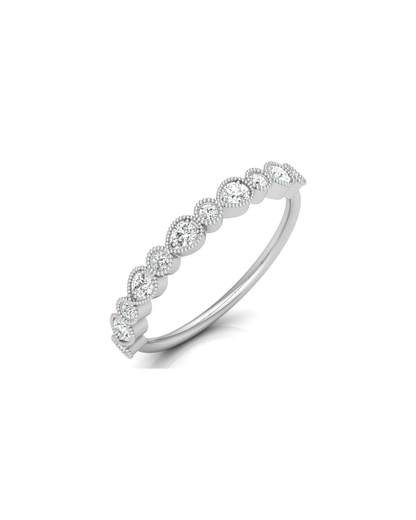 Mom's Dainty Diamond Wedding Band 14k Gold Stackable Ring Minimalist Jewelry Gift - HIGHCARAT DIAMONDS