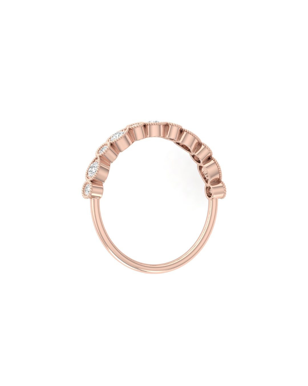 Mom's Dainty Diamond Wedding Band 14k Gold Stackable Ring Minimalist Jewelry Gift - HIGHCARAT DIAMONDS