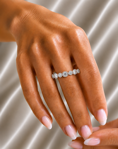 Mom's Dainty Diamond Wedding Band 14k Gold Stackable Ring Minimalist Jewelry Gift - HIGHCARAT DIAMONDS