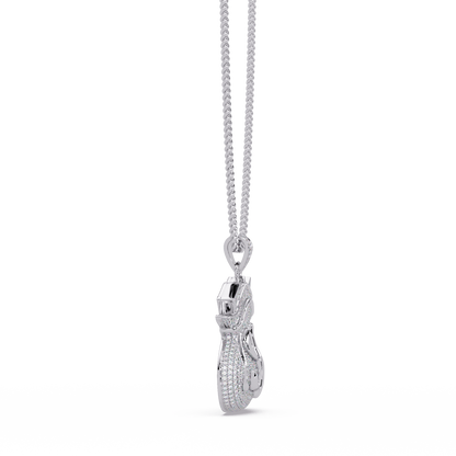 Money Bag Dollar Sign Lab Grown Diamond Pendant Necklace - HIGHCARAT DIAMONDS