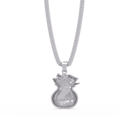 Money Bag Dollar Sign Lab Grown Diamond Pendant Necklace - HIGHCARAT DIAMONDS