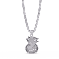 Money Bag Dollar Sign Lab Grown Diamond Pendant Necklace - HIGHCARAT DIAMONDS